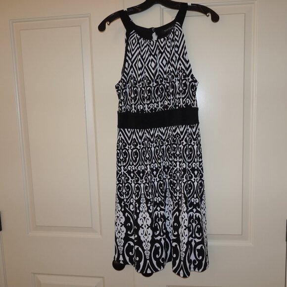 Women's Size Small White House Black Market Halter Neck Keyhole A-Line Dress - Picture 7 of 9